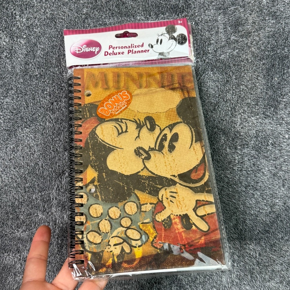 Disney Mickey Minnie Mouse Retro Personalized Deluxe Planner NEW Sealed 8.5"